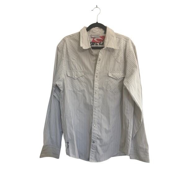 Rip Curl Shirt Mens XL Striped Pearl Snap Western Cowboy Outdoors Shirt #4975 - Picture 1 of 13